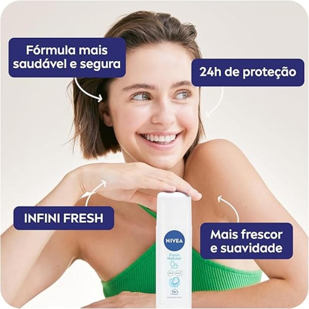 Desodorante Líquido Nivea Natural Fresh 90ml - Proteção 24h E Frescor Natural