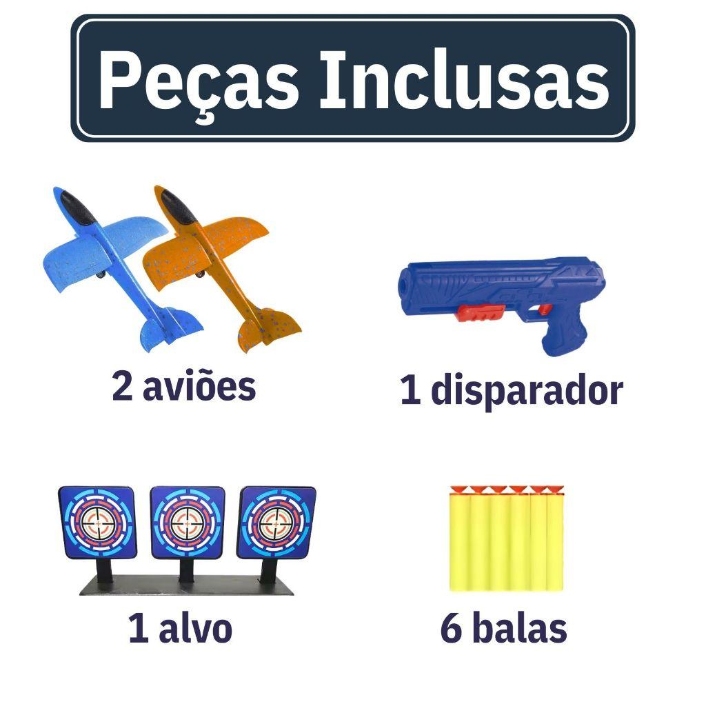 Lançador De Avião Catapulta Brinquedo Planador Pistola Infantil Tiro Ao Alvo