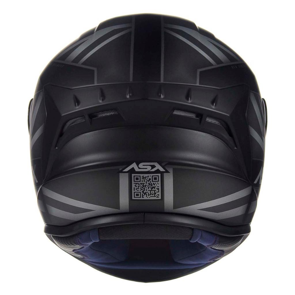Capacete Masculino Esportivo Asx Draken Uk Preto Cinza Fosco