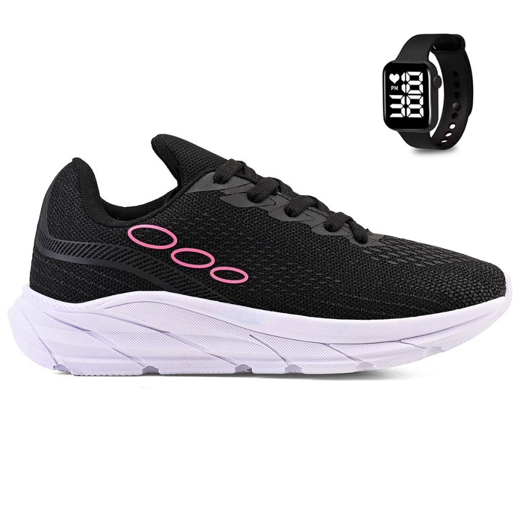 Kit Tenis Esportivo Masculino Feminino Academia Treino Leve + Relogio Digital