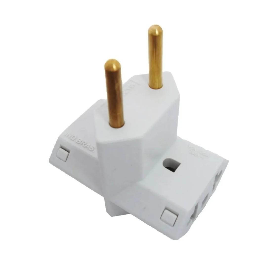 Adaptador Tomada Multiuso Para Plug Chato E Redondo Elétrico 10a Benjamin Casa Cozinha
