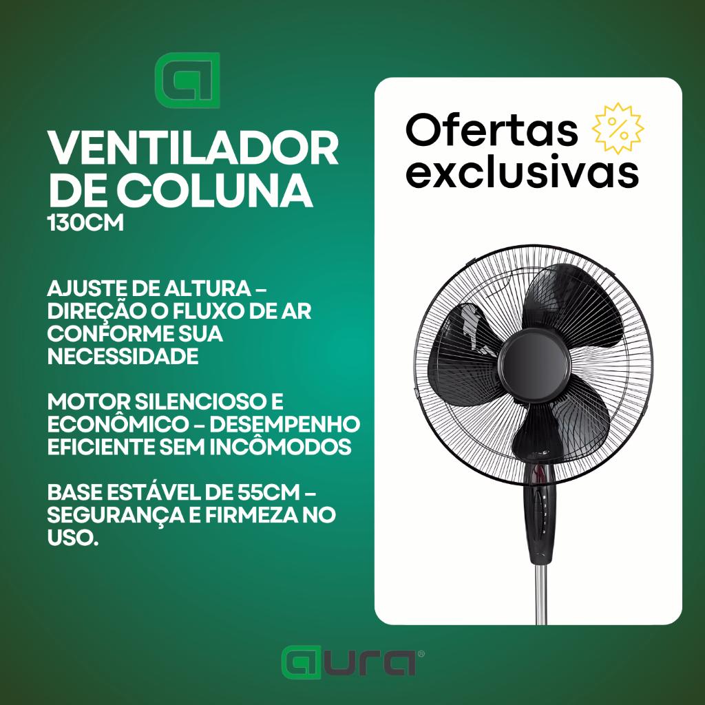 Ventilador De Chão De Pé De Coluna 130cm Forte E Silencioso