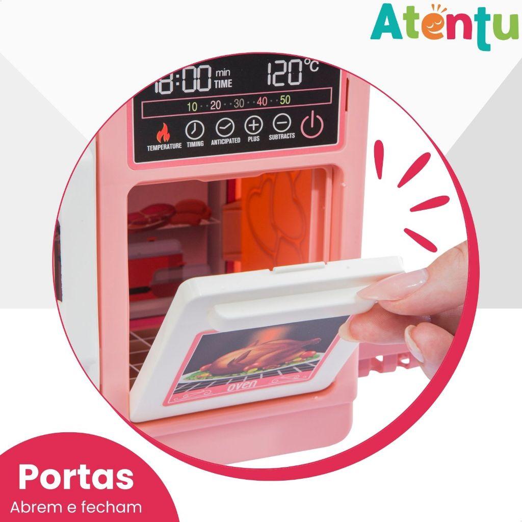Kit Cozinha De Brinquedo Infantil Solta Água E Som Forno Pia Geladeira Panela
