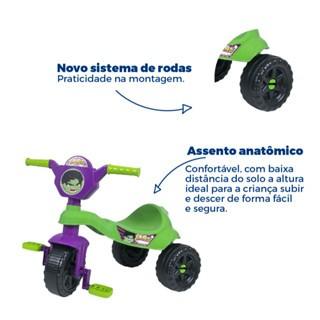 Triciclo Infantil 1 A 3 Anos - Suporta 16kg - Empurrador E Pedal - Inmetro - Motoca Velotrol Herói
