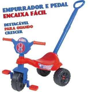 Motoca Infantil Triciclo Velotrol Aranha - Com Haste De Empurrar E Pedal -certificado Inmetro - Motoka Modelo Kemotoca