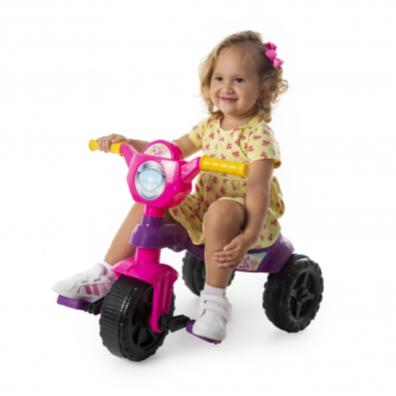 Triciclo Motoca Menina - Suporta 25kg C/pedal -cert. Inmetro