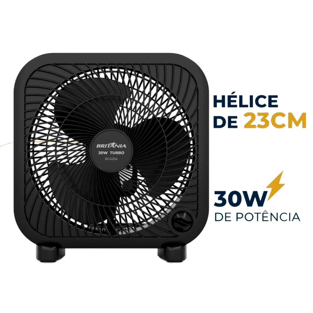 Mini Ventilador De Mesa Britânia 3 Velocidades 30w Turbo