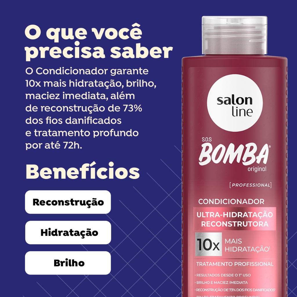 Kit Shampoo E Condicionador Sos Bomba Ultra-hidratação Reconstrutora 300ml