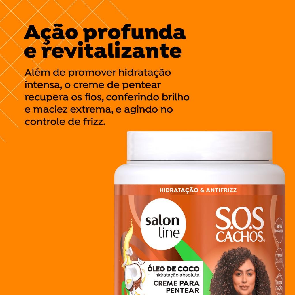 Creme Para Pentear Sos Cachos Coco Tratamento Profundo Salon Line 1kg