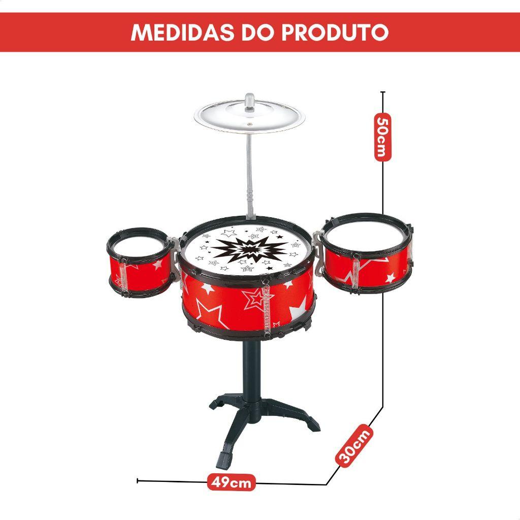 Mini Bateria Infantil Instrumento Brinquedo Infantil Com Prato Tambor Baqueta