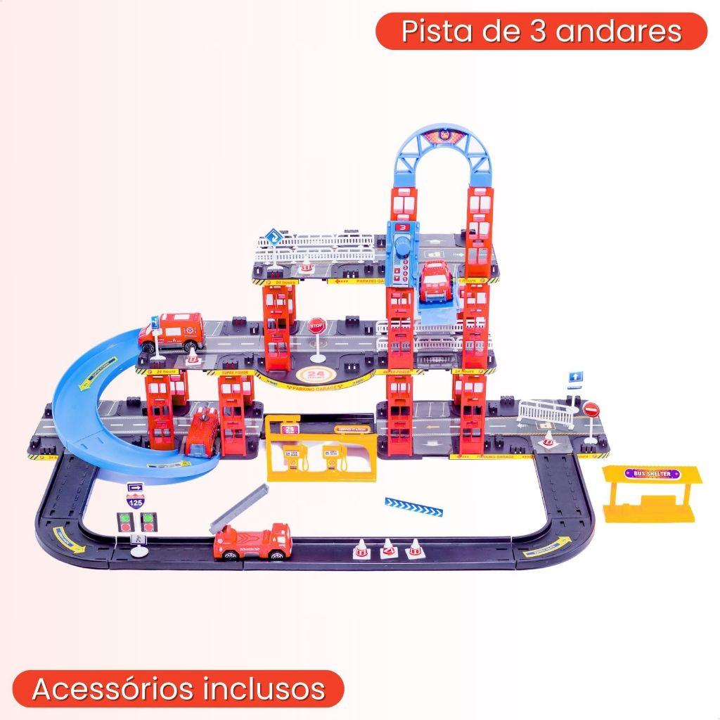 Pista De Carrinhos Bombeiros Brinquedo Infantil Corrida