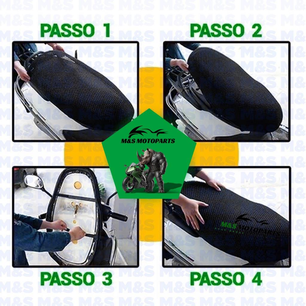 Capa De Banco Para Moto Térmica Ventilada Motocicleta Cor Preta