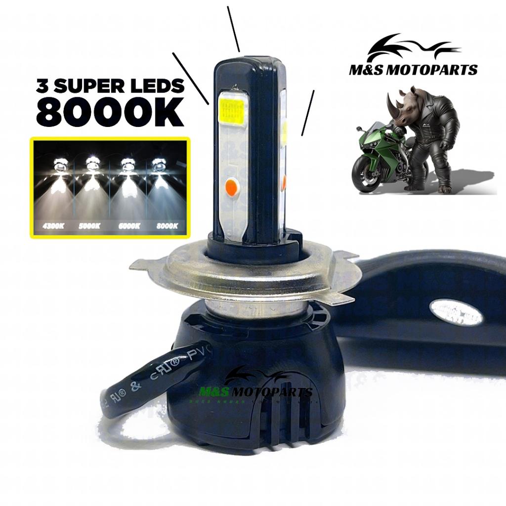 Lâmpada Moto H4 Super LED Efeito Xenon 8000k Titan 125/150/160/Cb 300/Xre 300/190/Fazer/Lander
