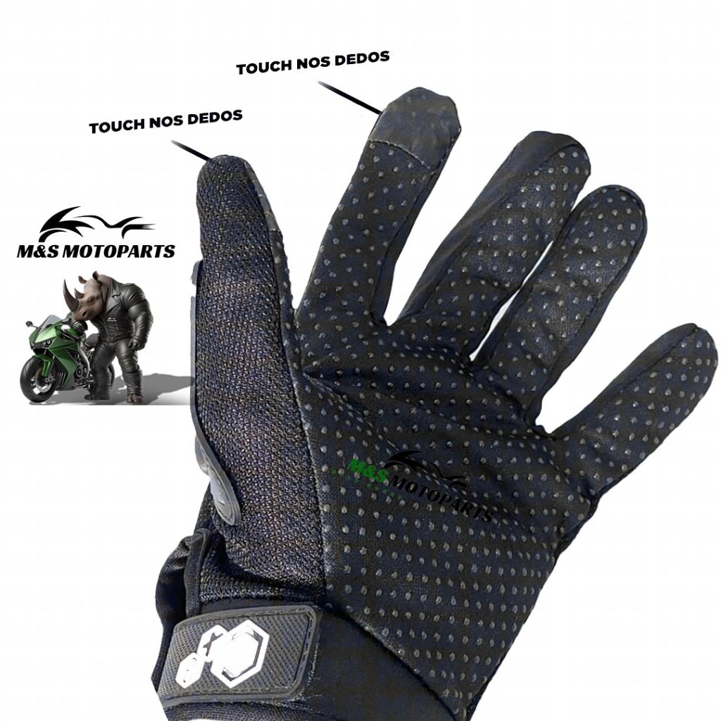 Kit Luva Com Proteção + Touca Ninja Balaclava Uv Proteção Moto Motoboy