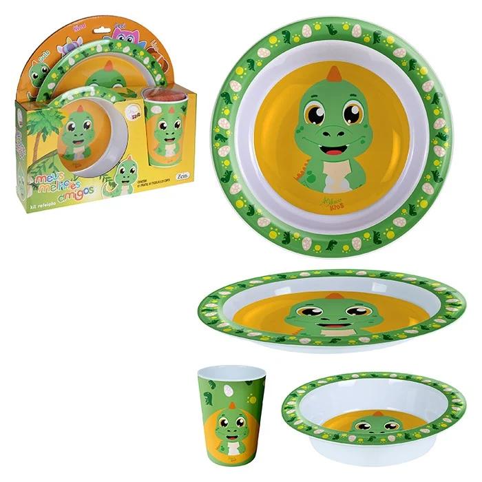 Kit Alimentação Infantil 3 Peças Papinha Bebê Meninos E Meninas - Art House