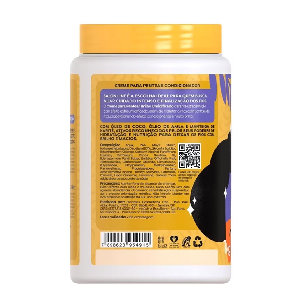 Creme Para Pentear Brilho Umidificado Salon Line 1kg