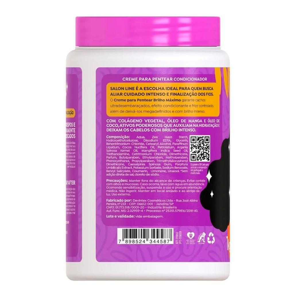 Creme Para Pentear Brilho Máximo Salon Line 1kg