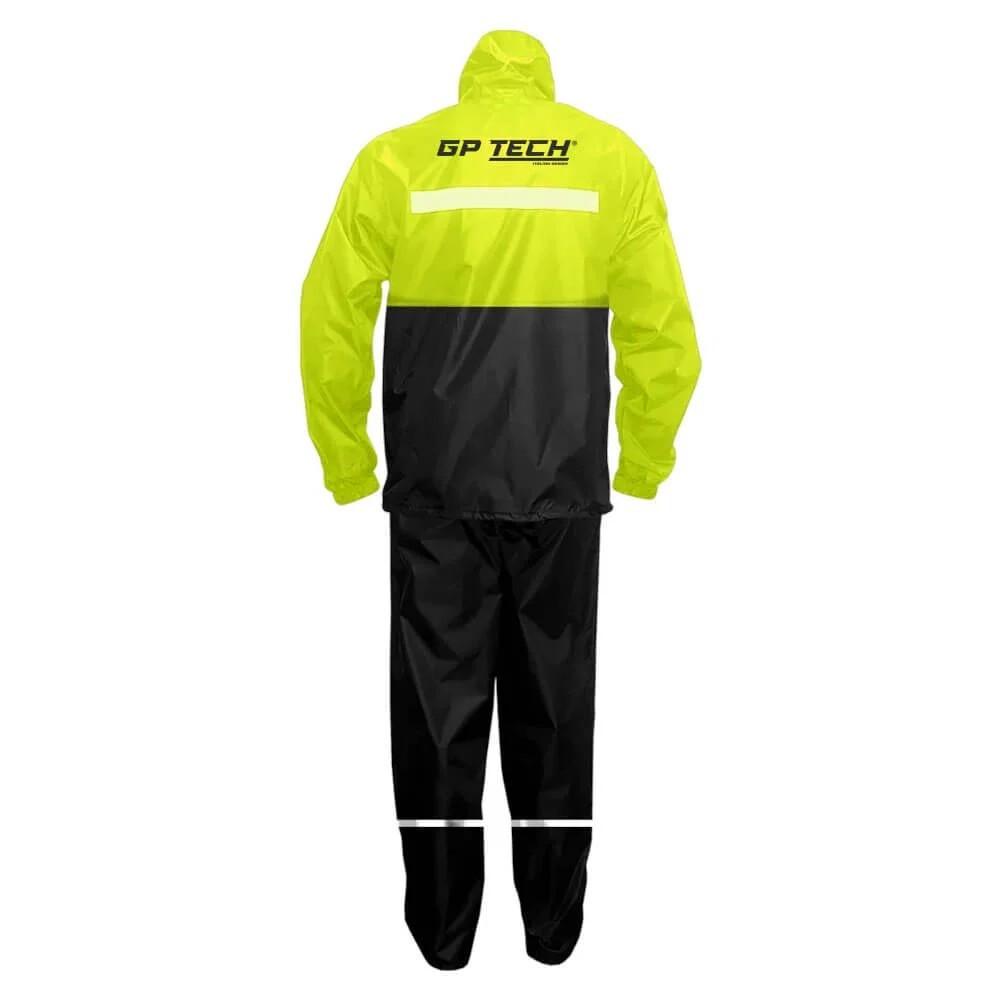 Capa De Chuva Siena Masculina Para Motociclista Cores Preta Vermelha Amarela Gp Tech