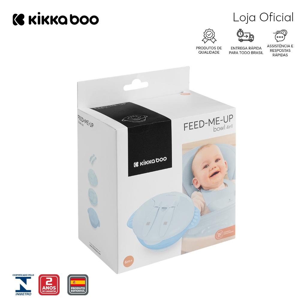 Kit Refeição Pote Bowl 4 Em 1 Com Ventosa Divisória Talheres E Tampa Feed Me Up Blue Kikkaboo