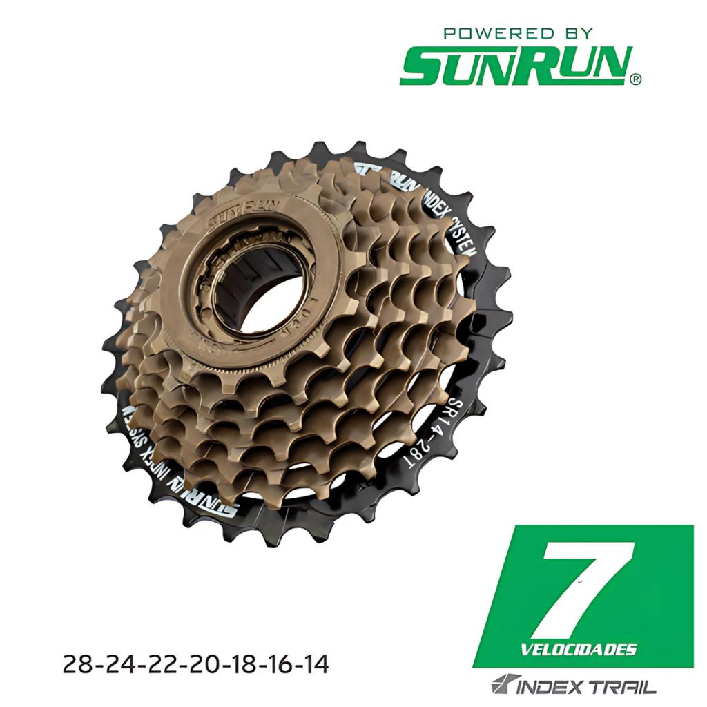 Catraca 7v Roda Livre 7 Velocidades 21v 14v 14-28 Sunrun Index 14 28 Dentes Bicicleta Bike
