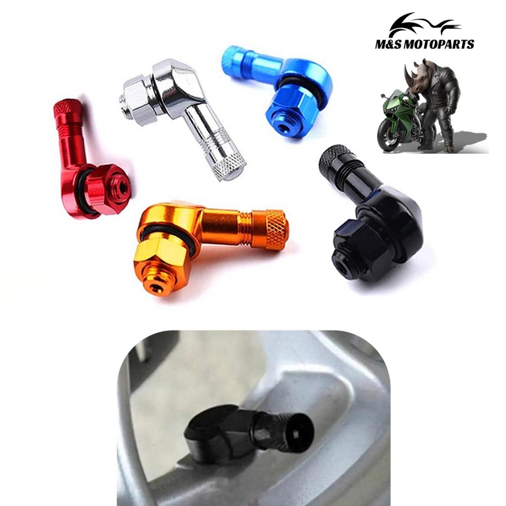 Válvula Bico Pneu Ar De Moto Esportivo 90 Graus - Par - Diversas Cores