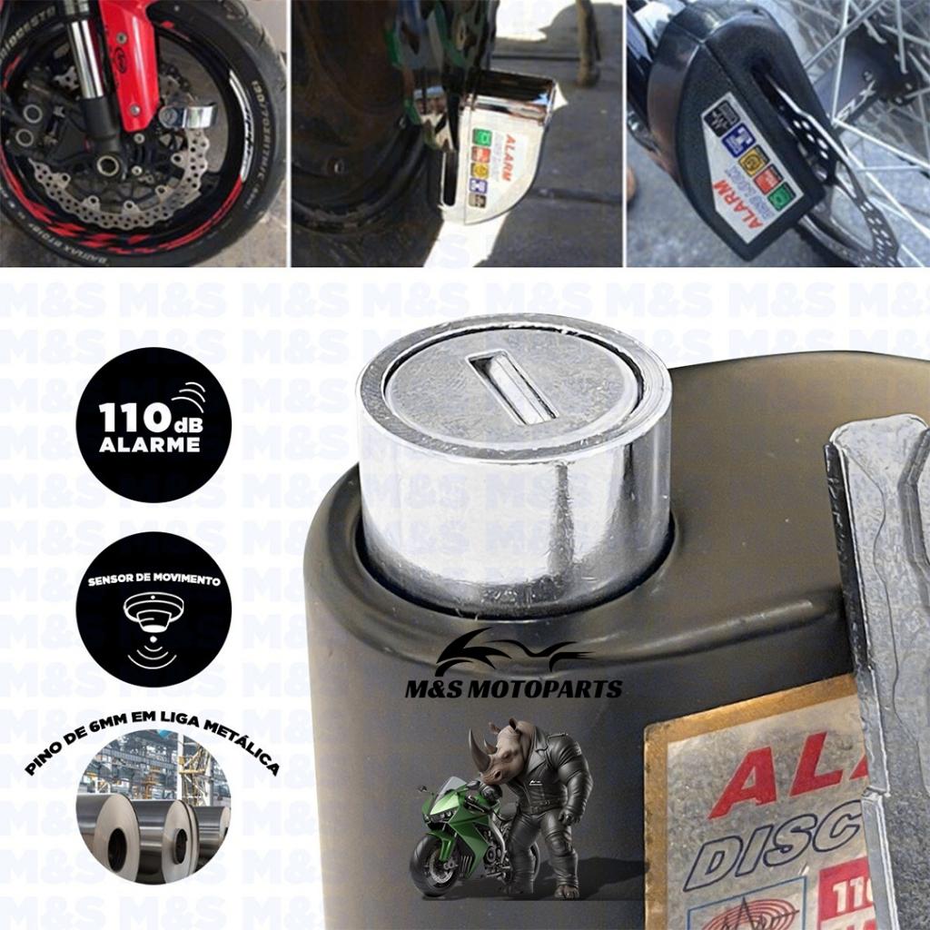 Trava Cadeado De Freio Disco Com Alarme Sonoro Para Moto