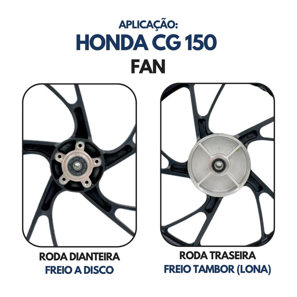 Par Rodas Liga Leve Pé De Galinha Moto Cg Titan Fan 150 2004 Á 2013 Disco Preto