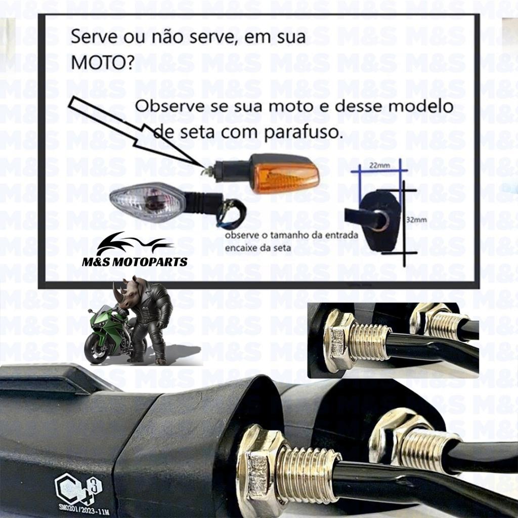 4 Piscas Moto Seta Titan 125/150/Twister/Cb300/Ybr/Factor/Yes C/Lampadas