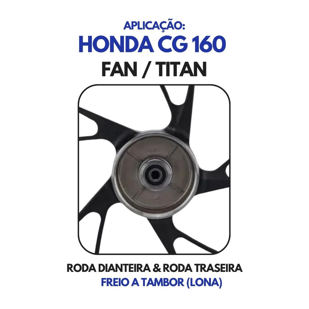 Roda Liga Leve Pé De Galinha Moto Titan 150 Start 160 Freio A Tambor Preta