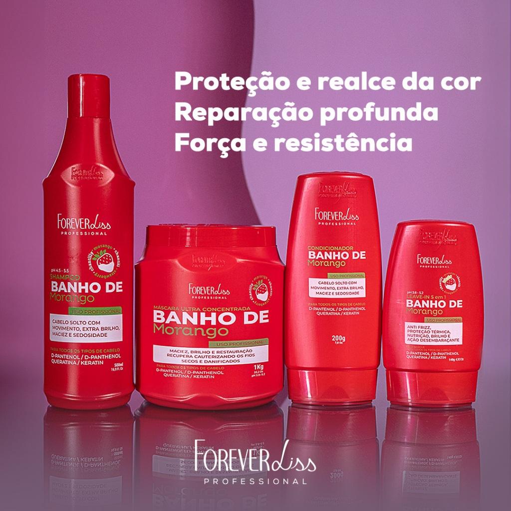 Shampoo Banho De Verniz Morango Forever Liss 500ml