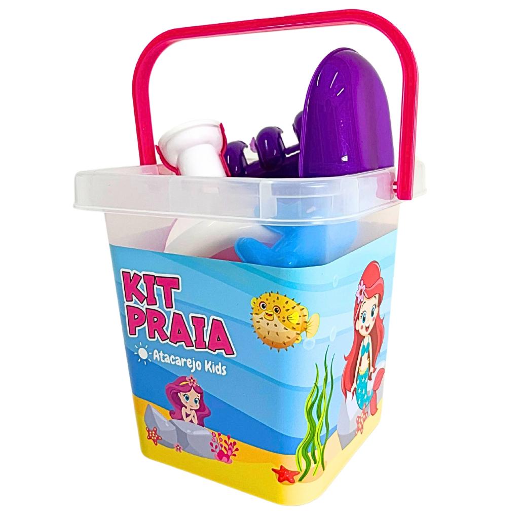 Kit Baldinho De Praia Infantil Feminino Sereia Completo