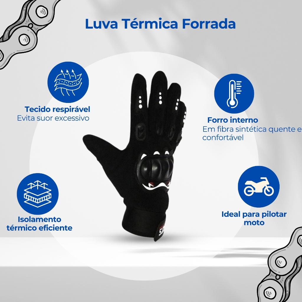 Luva Frio Intenso Moto Motoqueiro Bike+touca Ninja Balaclava