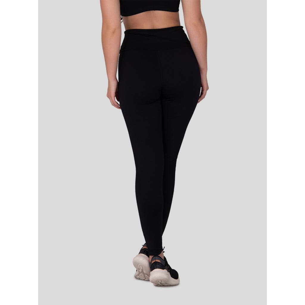 Calça Legging Fitness Feminino Poliamida Cintura Alta Basic Recorte