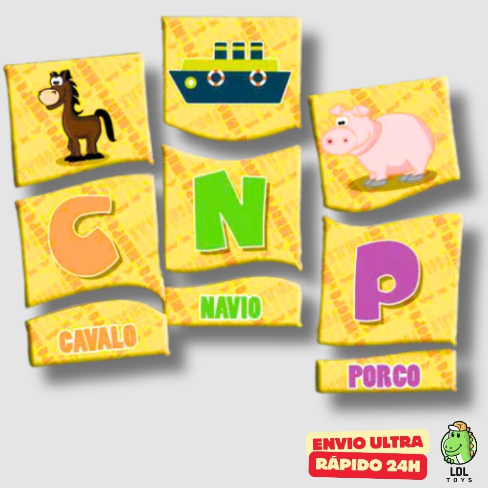 Jogo Aprendendo O Alfabeto 72 Peças Em Madeira Infantil Pedagógico Algazarra