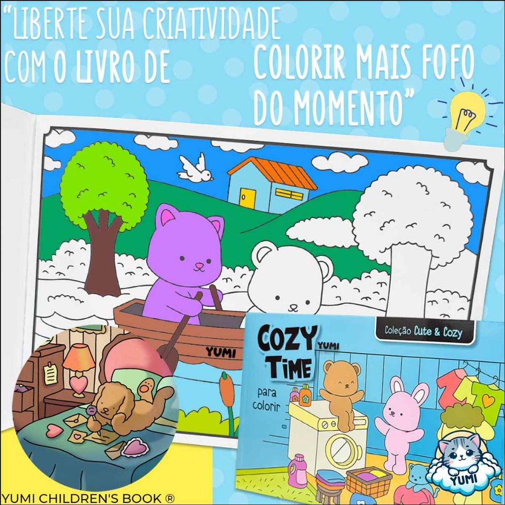 Livros De Colorir Cozy Time Little Friends 180G Desenhos Fofos Para Crianças E Adultos