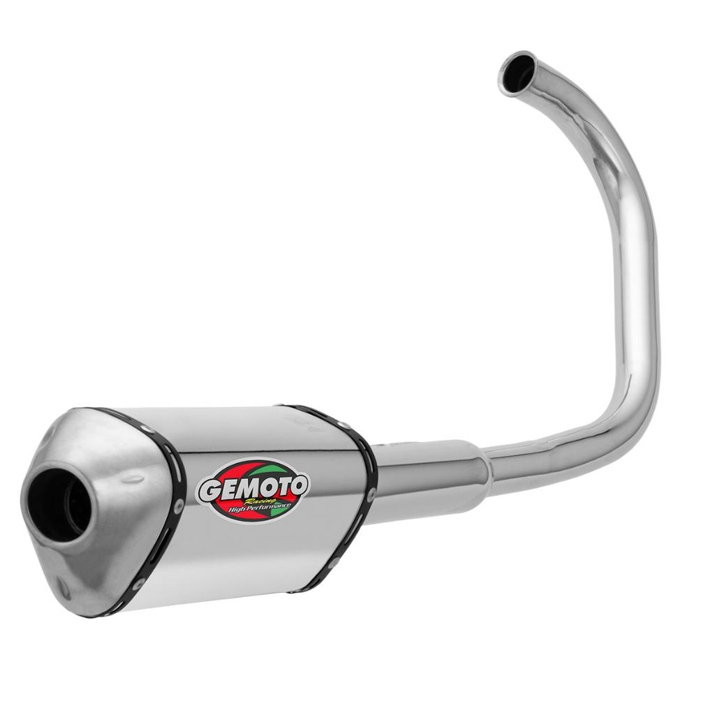 Escapamento Escape Gemoto Racing 3 Trioval Moto Honda Cg Titan 125 1976 Até 1999 Cromado