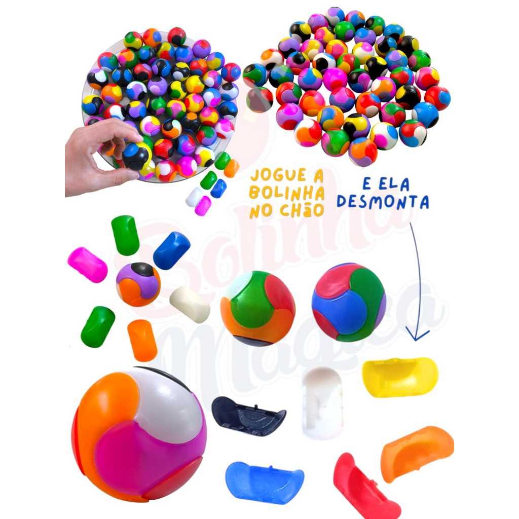 50 Bolinha Mágica De Montar Encaixar Brinquedo Estilo Cubo Mágico P/Lembrancinha Aniversario Prenda