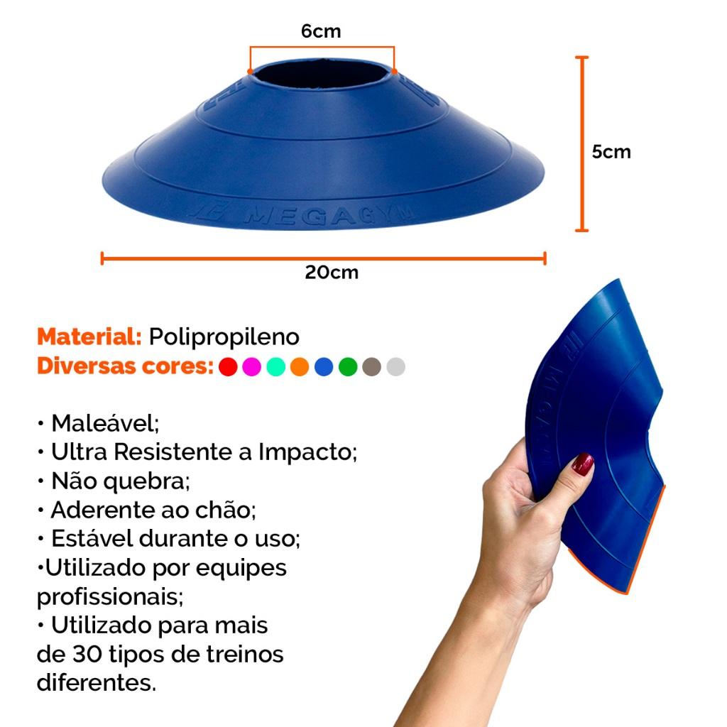 Kit Funcional Agilidade 10 Chapéus + 10 Cones + Corda De Pular + Escada