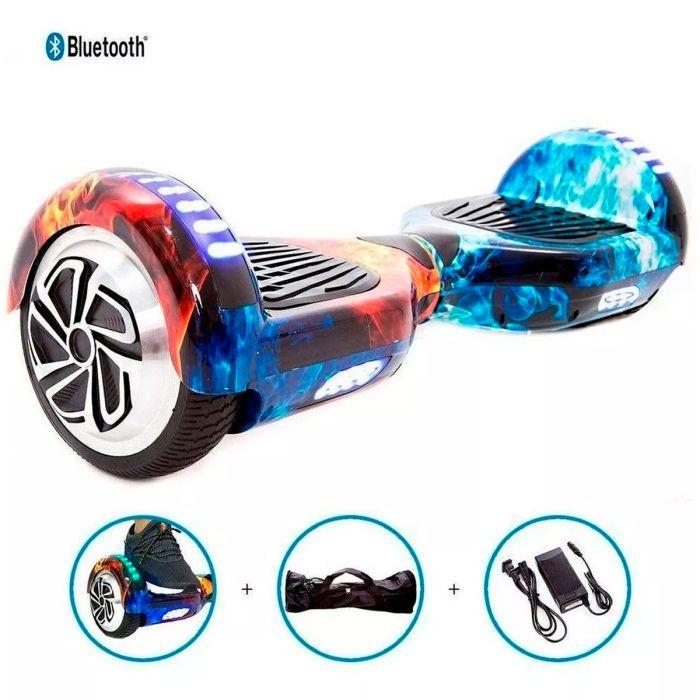 Hoverboard Skate Elétrico 6.5 LED Bluetooth Fogo E Gelo