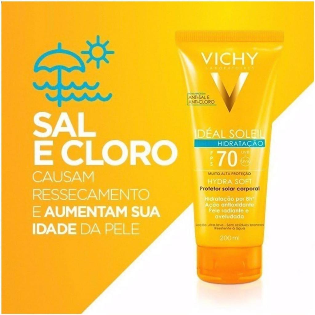 Protetor Solar Corporal Vichy Idéal Soleil Hydra Soft Fps70 Com 200ml