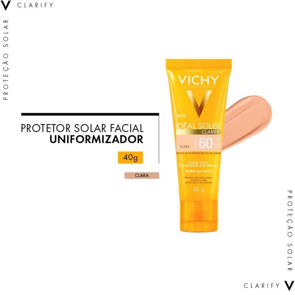 Protetor Solar Vichy Idéal Soleil Clarify Fps60 Cor Clara Com 40g