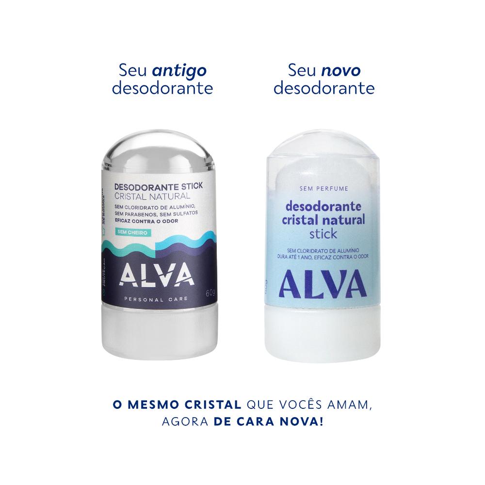 Desodorante Cristal Stick Vegano 60g Alva