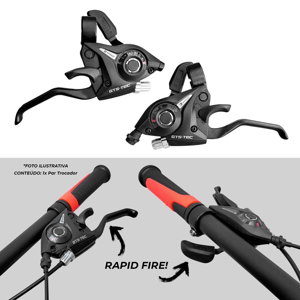 Alavanca Trocador De Cambio Rapid Fire 21V 3X7 Com Manete E Visor