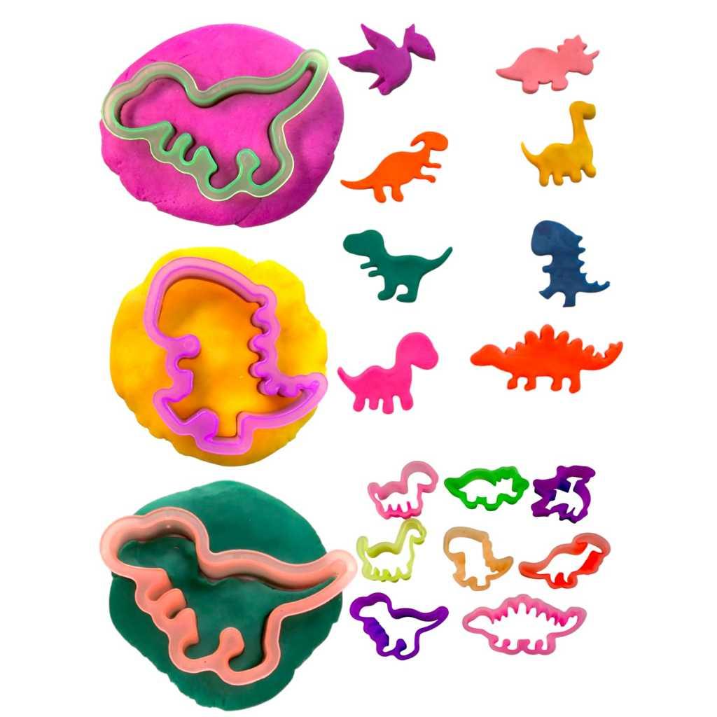 20 Cortador Dinossauro Forminha De Massinha Modelar Molde Lembrancinha Kit Festa Aniversario Prenda