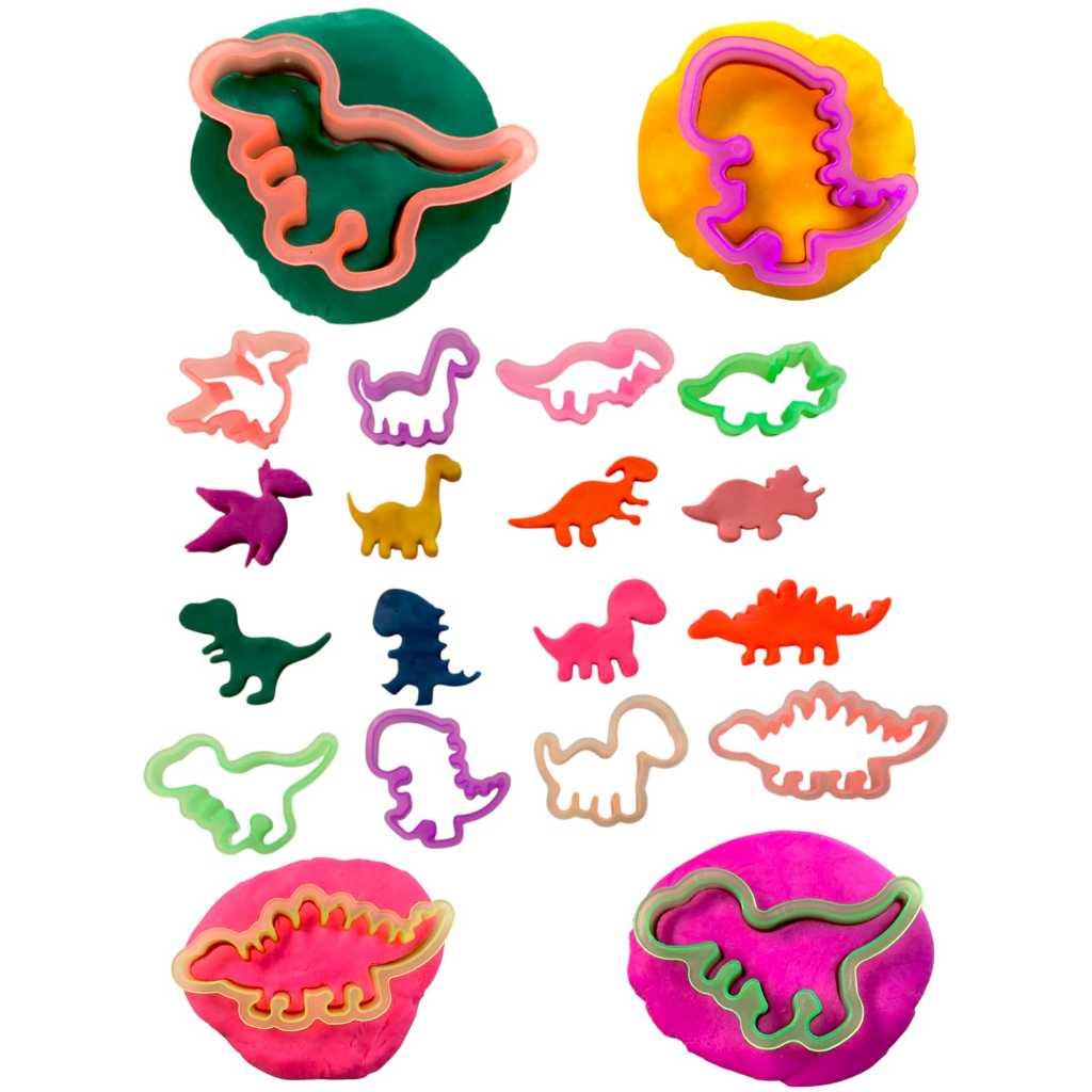 60 Cortador Forminha Dinossauro Massinha Modelar Biscoito Moldes Lembrancinha P/Aniversario Prenda