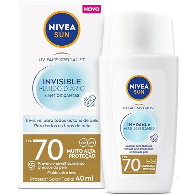 Nivea Sun Protetor Solar Facial Fluido Uv Face Specialist Invisible FPS 70 40ml