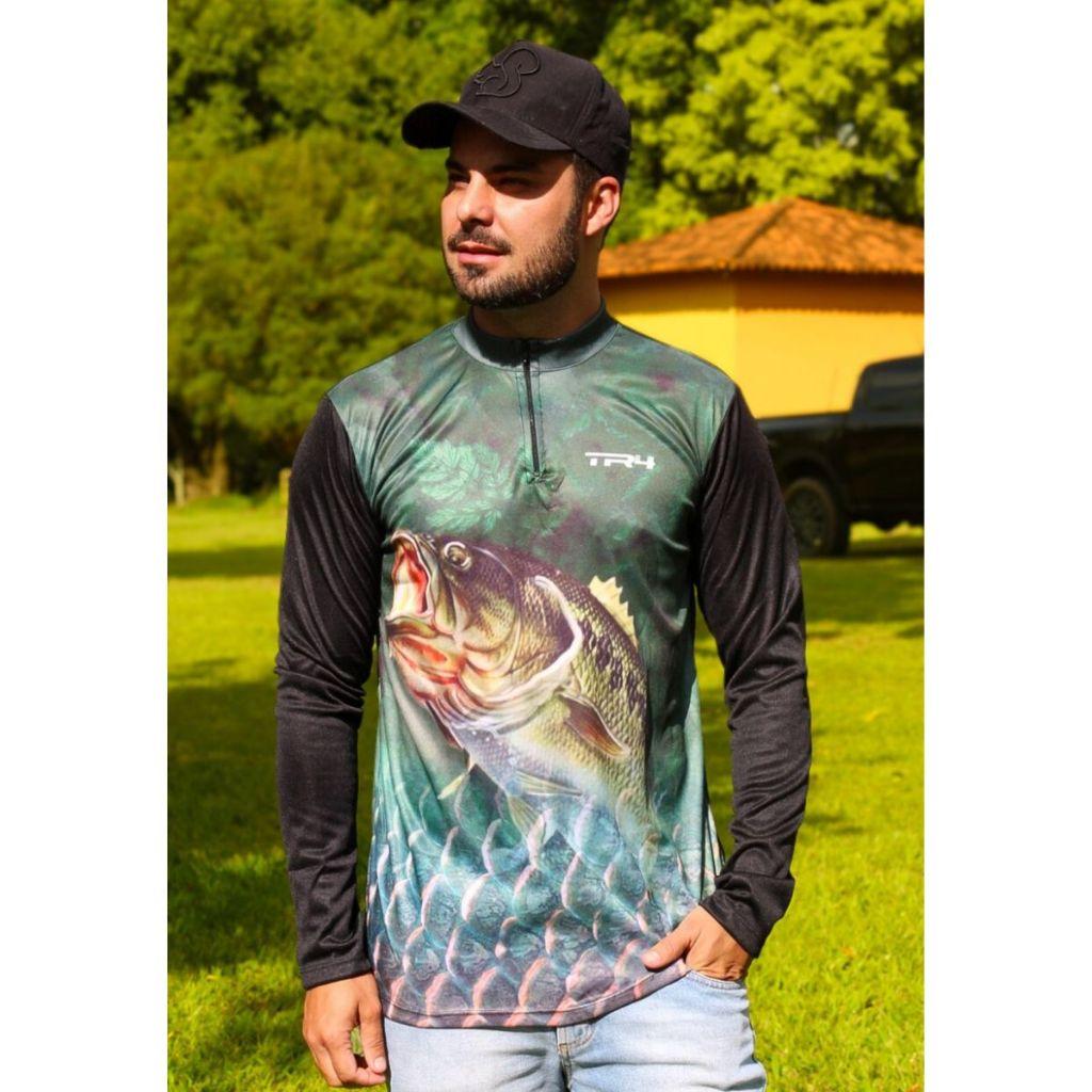 Kit 3 Camisas Masculino De Pesca Manga Longa Com Proteção Solar Uv Confortável