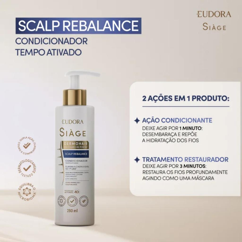 Condicionador Eudora Siàge Dermohair Scalp Rebalance Com 280ml