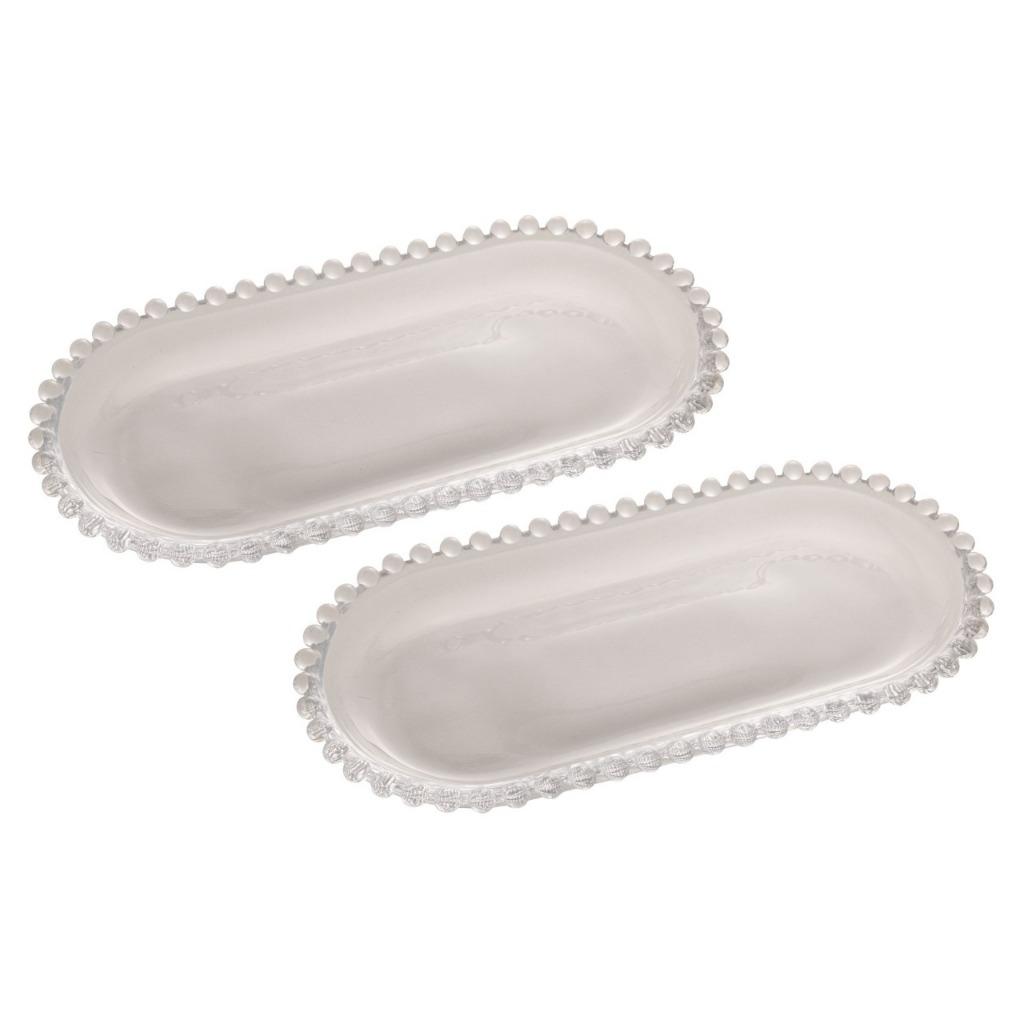 Travessa Vidro Oval Pearl De Cristal 30x15x2 - Wolff