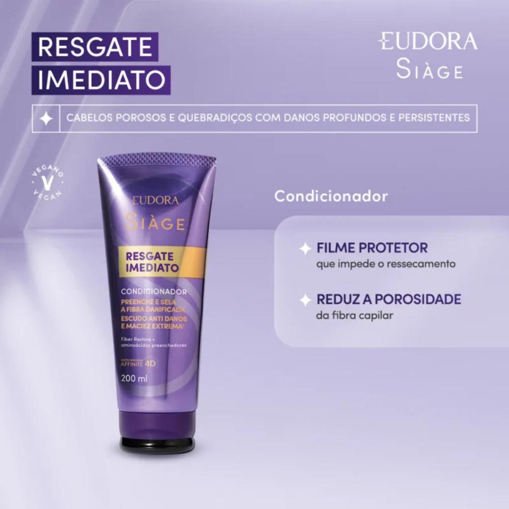 Condicionador Eudora Siàge Resgate Imediato Com 200ml
